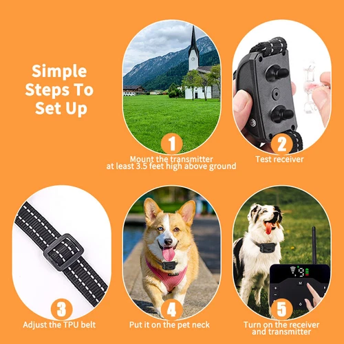 Electric Dog Fence System Wireless Hidden Pet Boundary Containment with 2 Collar - Picture 6 of 18