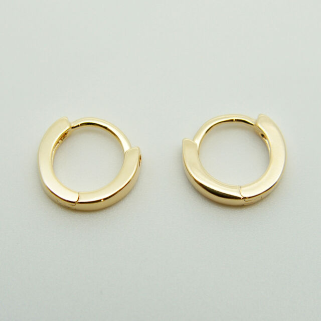 18k yellow Gold plated huggie hoop 10mm sleeper earrings Non-allergenic AUS MADE