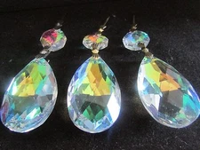 10 AB AAA CUT LEAD  CRYSTALS PRISM CHANDELIER PARTS 2  " TEAR   BRASS