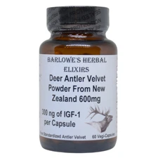 Deer Antler Velvet Powder Standardized from New Zealand - 300ng of IGF-1 per Cap