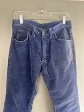 Vintage 70s Lee Corduroy Flare Pants USA Made Blue Men s 32x29.5 High Rise 10.25