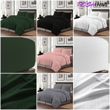 Stripe Duvet Cover Set OR Matching Fitted Sheet Bedding Single Double King Size