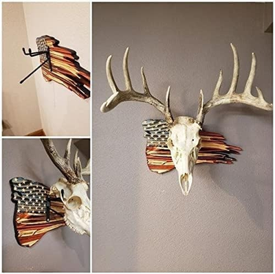 #ad #ad European Deer Mount Plaque Skull Hooker USA Flag Decor Pedestal Wood Skull Disp $29.90