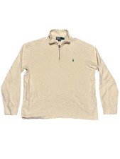 Vintage Polo Ralph Lauren Men  s 1/4 Zip Sweater Size Large Knit Pullover Cream