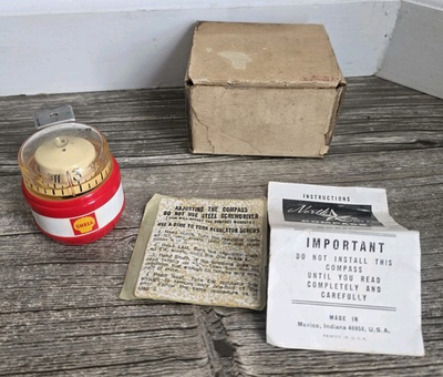 #ad #ad Vintage NOS Shell Oil Gas North Star Dash Mount Auto Compass Classic Restoration $69.95