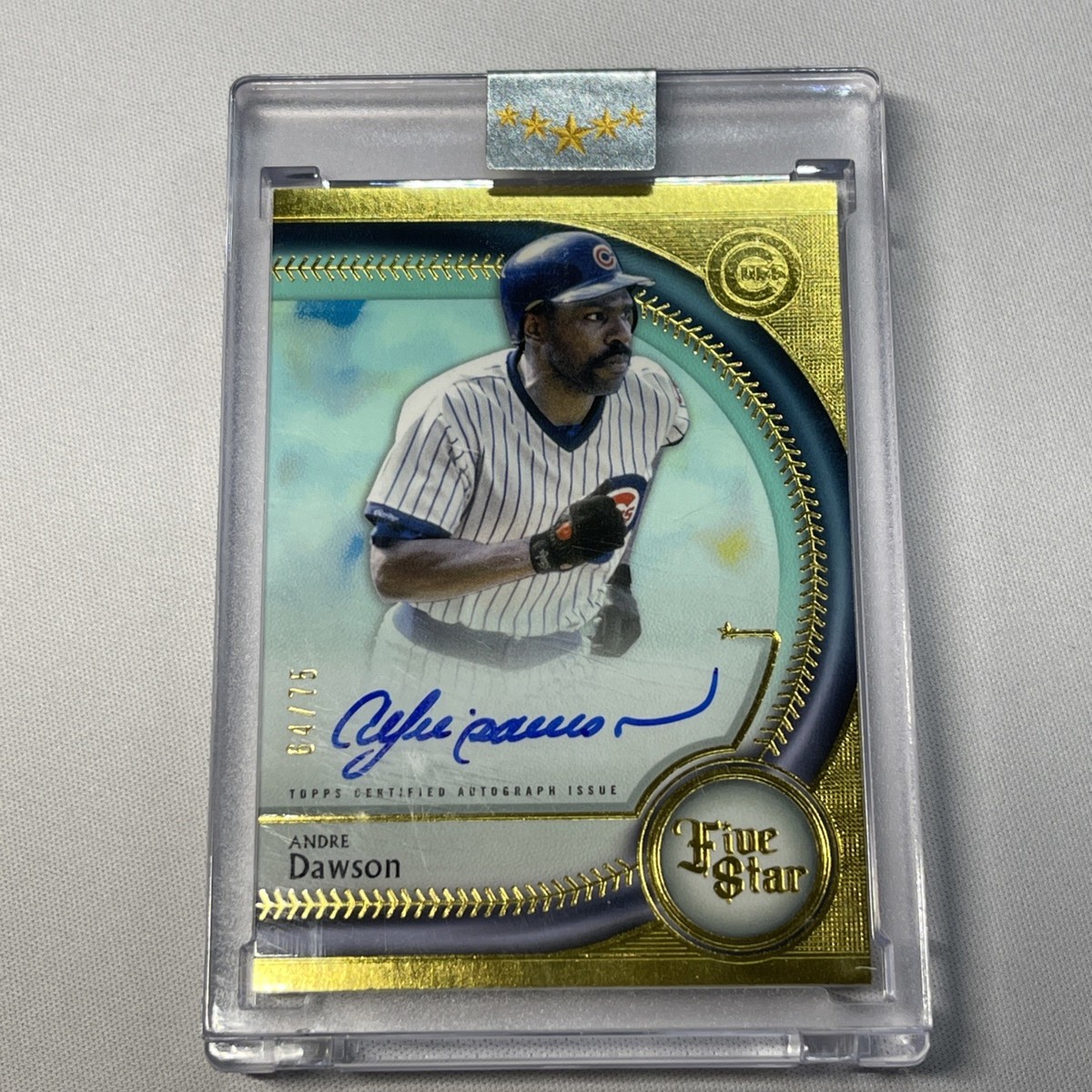 Topps Five Star Andre Dawson Autograph Chicago Cubs Aqua /75 FSA 