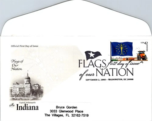 S07-7728, FLAG OF OUR NATION: INDIANA, ARTCRAFT FIRST DAY COVER