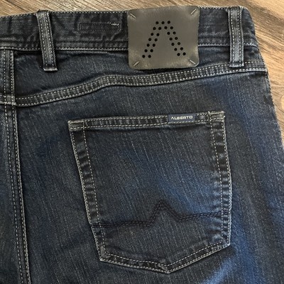 Alberto Jeans Men's 38x36 Luxury T400 Stone Modern Fit Dual FX Denim Stretch