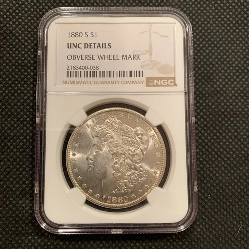 1880-S U.S. MORGAN SILVER DOLLAR - UNC DETAILS - NGC GRADED!