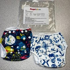 2 pair pack Angel Love swim diaper cover size 0-2 years pirate fish
