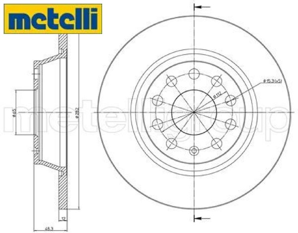 2X Bremsscheibe Metelli 23-0852C 2 Bremsscheiben Hinterachse Hinten-image