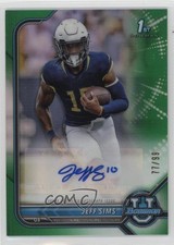 2021 Bowman U Chrome Prospect Green Refractor 77/99 Jeff Sims #BCPA-JS Auto 0j3l