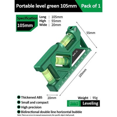 Mini Level Gauge High-Precision Horizontal Vertical Measure Metric Ruler Protrac