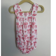 The Proper Peony Grosgrain Bow Girl's bubble NWT size 18mo