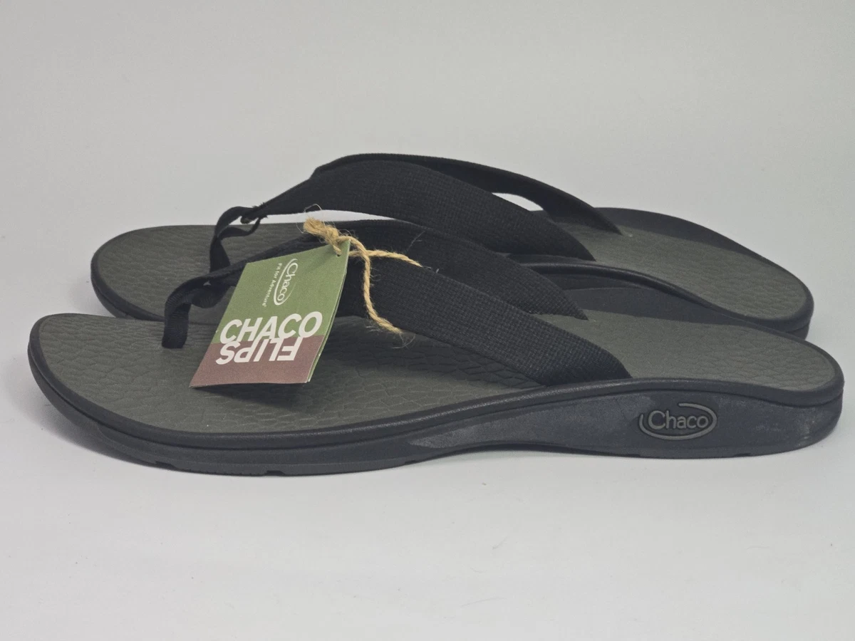 Chaco Classic Leather Mens 9 Black Sandals‎ Flip Flop Comfort Arch JCH107831 Men main image 3