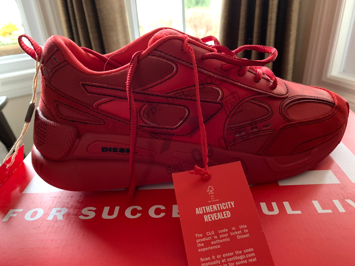Diesel S-Serendipity Sport Red Sneakers Men's Size 8.0 New in Box