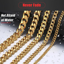 16-28 Stainless Steel Miami Cuban Link Chain ...