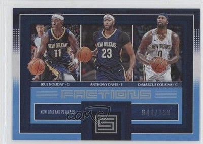 2017 Status Factions Blue 44/199 Anthony Davis DeMarcus Cousins Jrue Holiday 0c2
