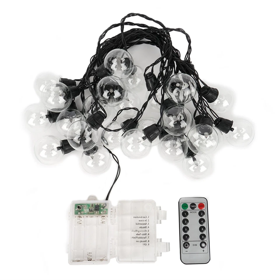 Warm White 26 ft long 25 LED String Lights Battery Operated Garland Wedding SALE - Image 2 of 4