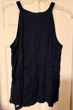 Women s Plus Torrid High Neck Black Lace Tank Sz 0