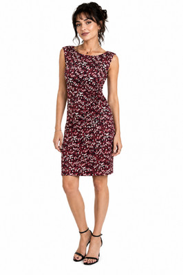 Nic + Zoe Stretch Jersey Knit Petite Sleeveless Sheath Pink Career Dress sz P S