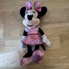 Disney Just Play Minnie Mouse Pink Satin Plush Doll 10" Stuffed Animal Toy -GUC