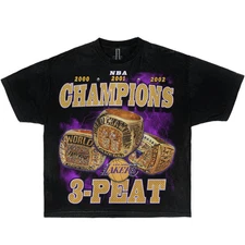 Lakers Championship Kobe Shaq Phil Boxy Vintage Basketball Shirts Streetwear Y2K