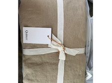 NEW Quince European Linen KING TOFEE FITTED 3 PCS Sheet Set. NO FLAT SHEET