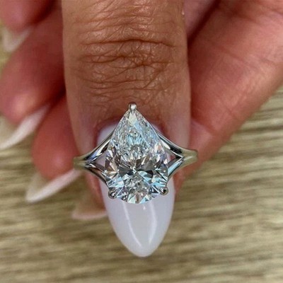 Stunning 3.80 Cts.100%Certified White Diamond Ring - Tariff Free