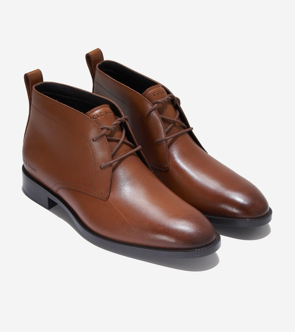 Мужские ботинки Cole Haan Hawthorne Chukka из водонепроницаемой кожи британского бежевого цвета C38728 16190₽