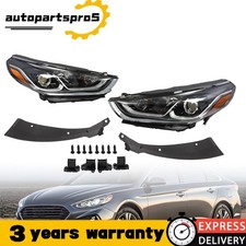 Headlights Halogen Left Right Pair W/O LED For 2018 2019 2020 Hyundai Sonata
