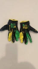 Deft Family Motocross MX Gloves Green Yellow Black