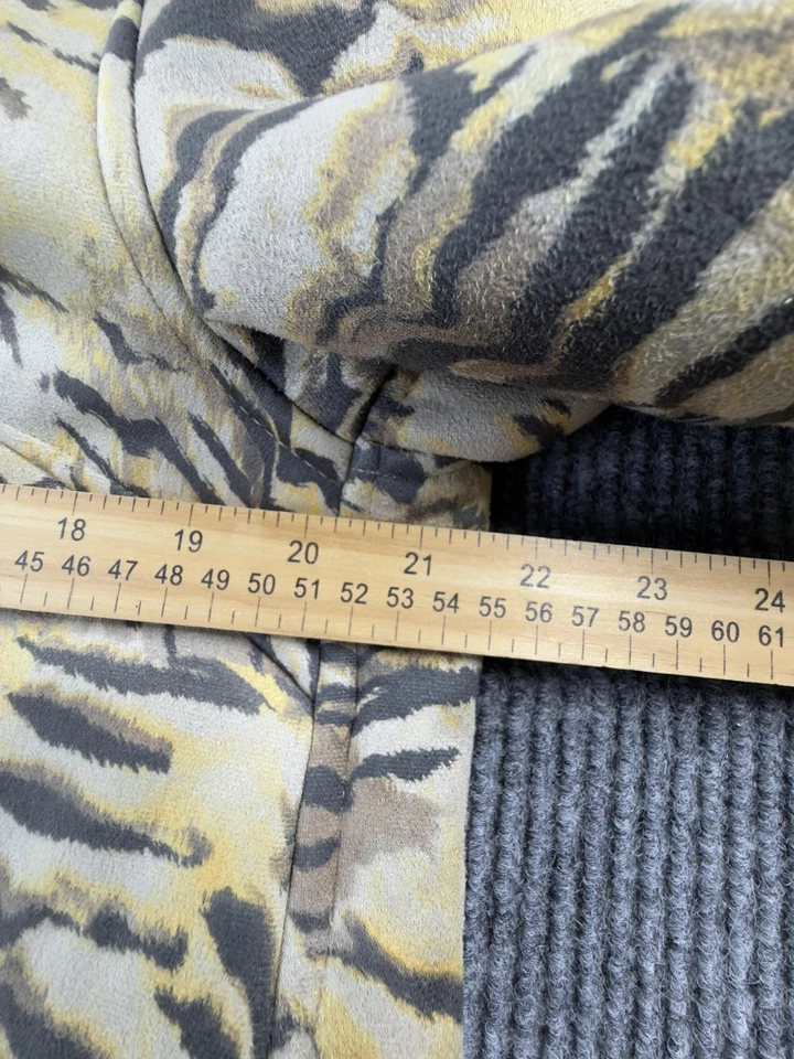 Diane Gilman D2 Coat Womens Large Tiger Print Faux Suede Sherpa Lined Jacket New - Image 4 of 4
