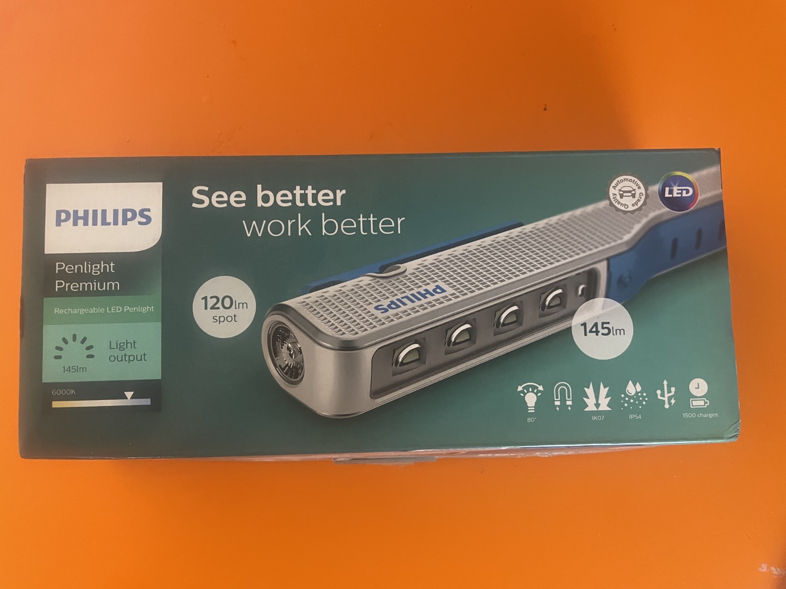 Philips Penlight Premium Colour+ Rechargeable LED Work Inspection Light 200LM