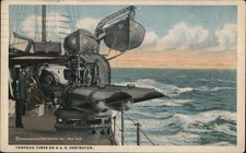 Navy Ship Torpedo Tubes U.S. Destroyer 1918 Gloversville,NY 1c stamp Vintage PC