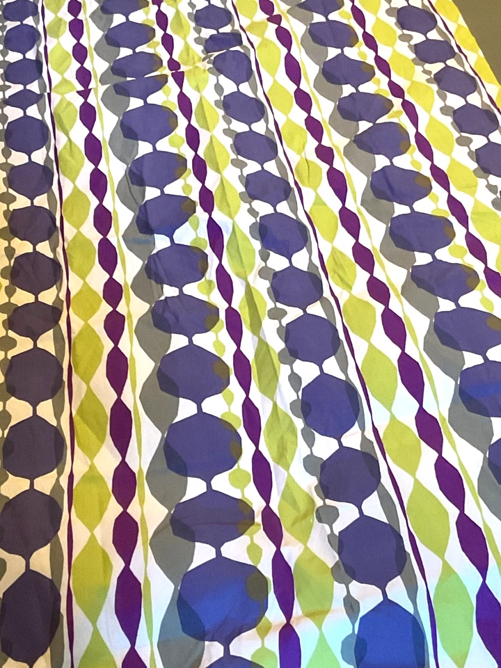 1 Crayola Sis Covers BeJeweled Rod Pocket Window Curtain Panel Purple Lime Green - Image 3 of 4