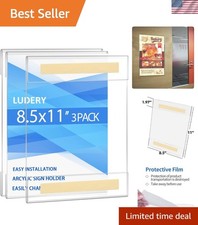 Acrylic Sign Holder 8.5 x 11 Wall Mount, Clear 8.5 x 11 Acrylic Sign Holder w...