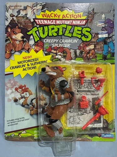 1990 SPLINTER Wacky Action Figure Ninja Turtles Playmates TMNT VINTAGE MOC