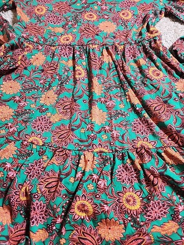 Boden Women's Jemima Tiered Jersey Dress AR8 Rich Emerald, Ornate Bud Size 8P - Picture 11 of 12