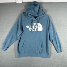 The North Face Women's Large Blue Logo Pullover Hoodie Sweatshirt Activewear