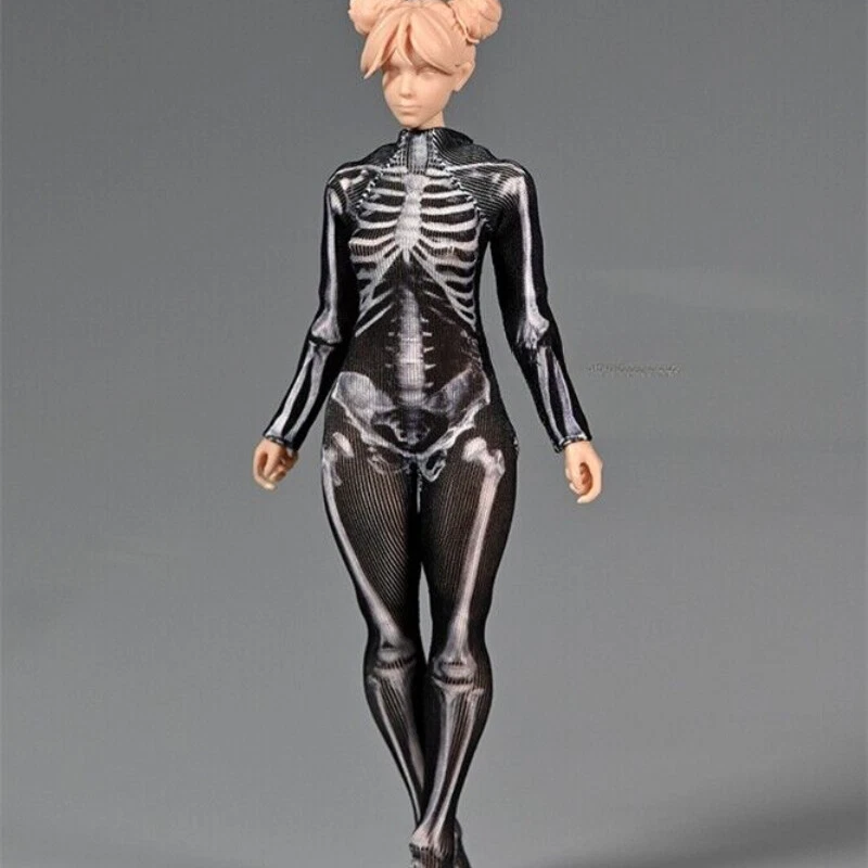 1:12 Scale Skeleton Bodysuit Jumpsuit Clothes for 6" Female Figure Handmade - Image 2 of 3
