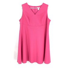 London Times Womens Dress 22W Woman Pink Sleeveless Midi Lined Zipper Back