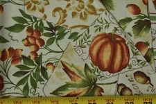 By 1/2 Yd, Large Fall Print on Cream Quilt Cotton, Oakhurst/Signature, P1589