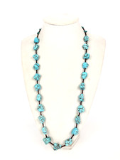 Heishi Silver Turquoise Nugget Trading Post Necklace Southwestern 6