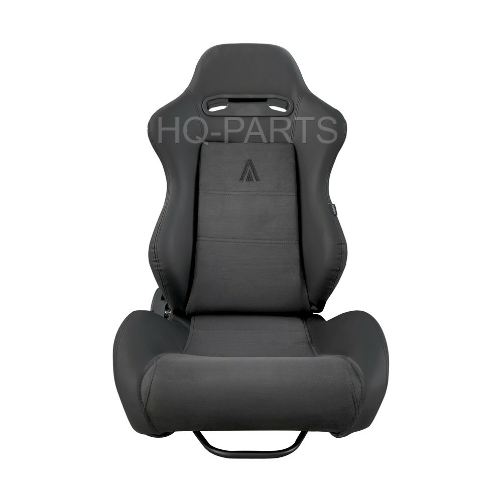 2 X TANAKA BLACK PVC LEATHER & BLACK SUEDE RACING SEATS