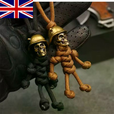 Soldier Skull Head Keychain Biker Friend Paracord Bike Backpack Gift Keyring