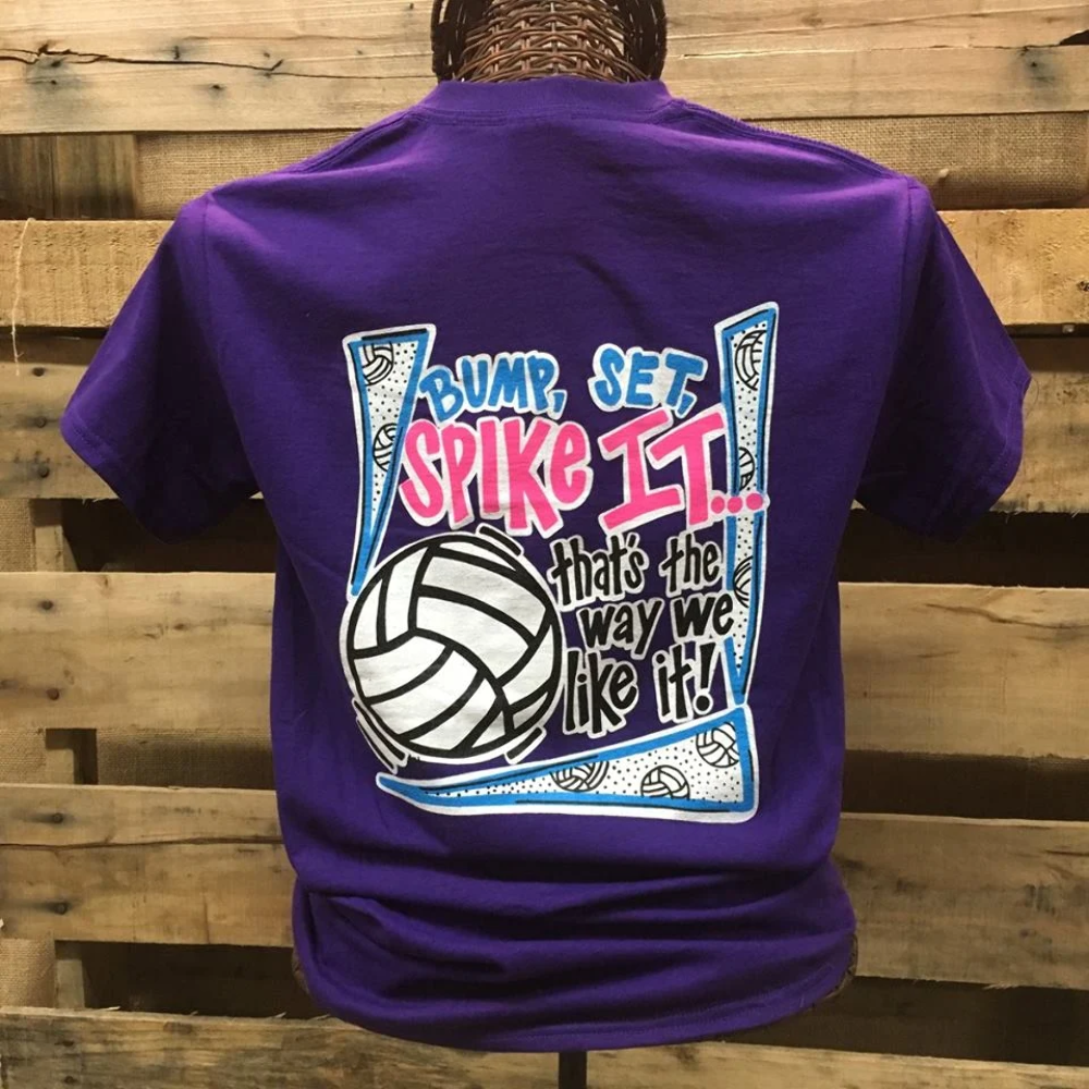 Southern Chics Funny Bump Spike Volleyball Girlie Bright T Shirt
