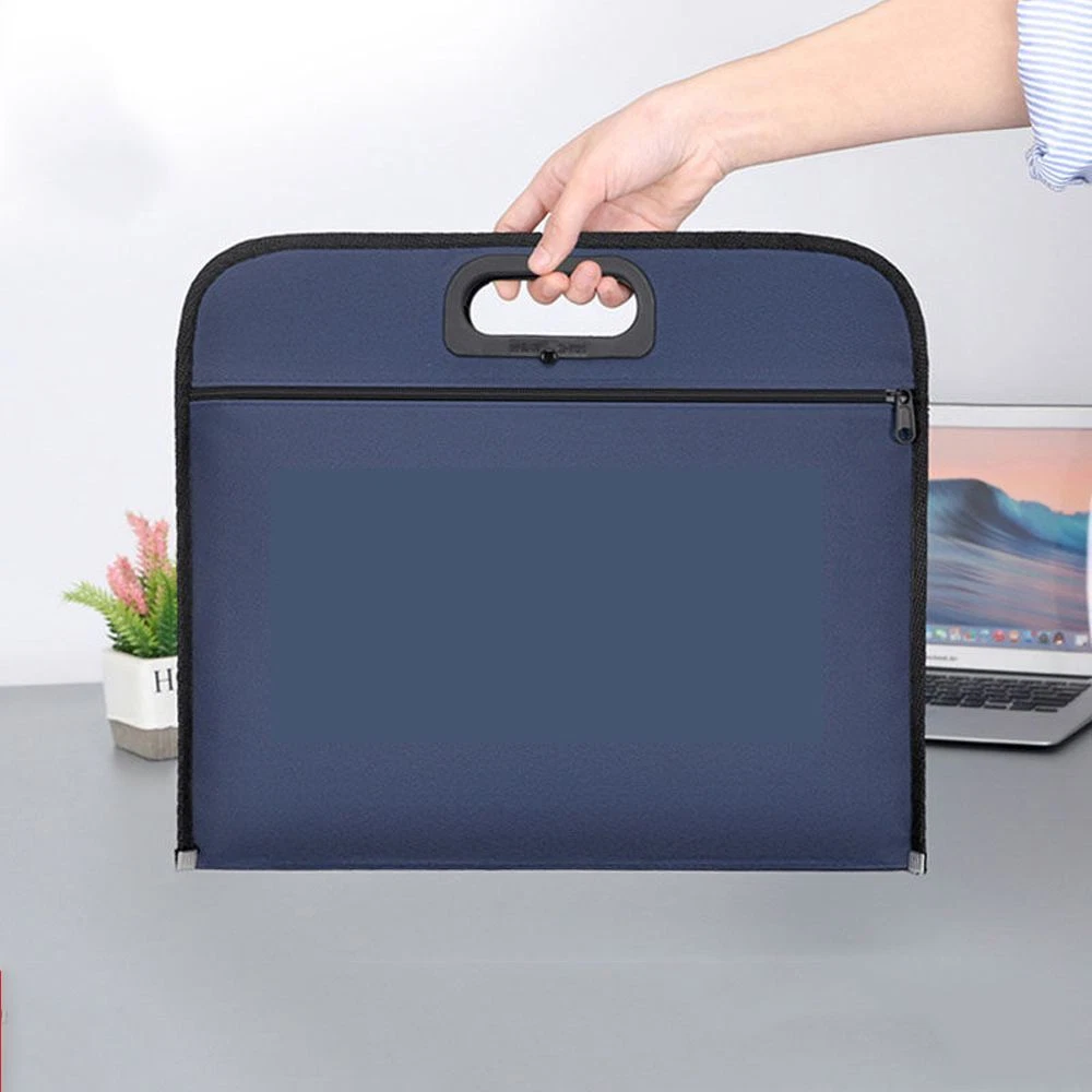 B4 A4 Canvas File Bag Document Bag Handbag Oxford Zipper Conference Bag UK