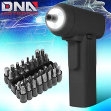 LED Cordless Electric Screwdriver 32Pc Driver Bits Power Tool Kit w/Case Black