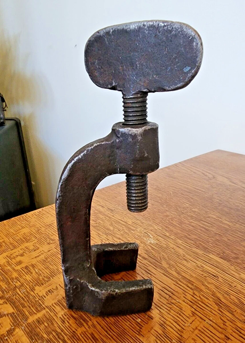 Antique Drill Press Vise Clamp Tool Mechanic Machinist Pipe Vintage A5